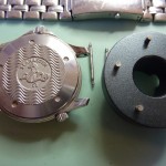 Choosing the correct die to remove the watch back.